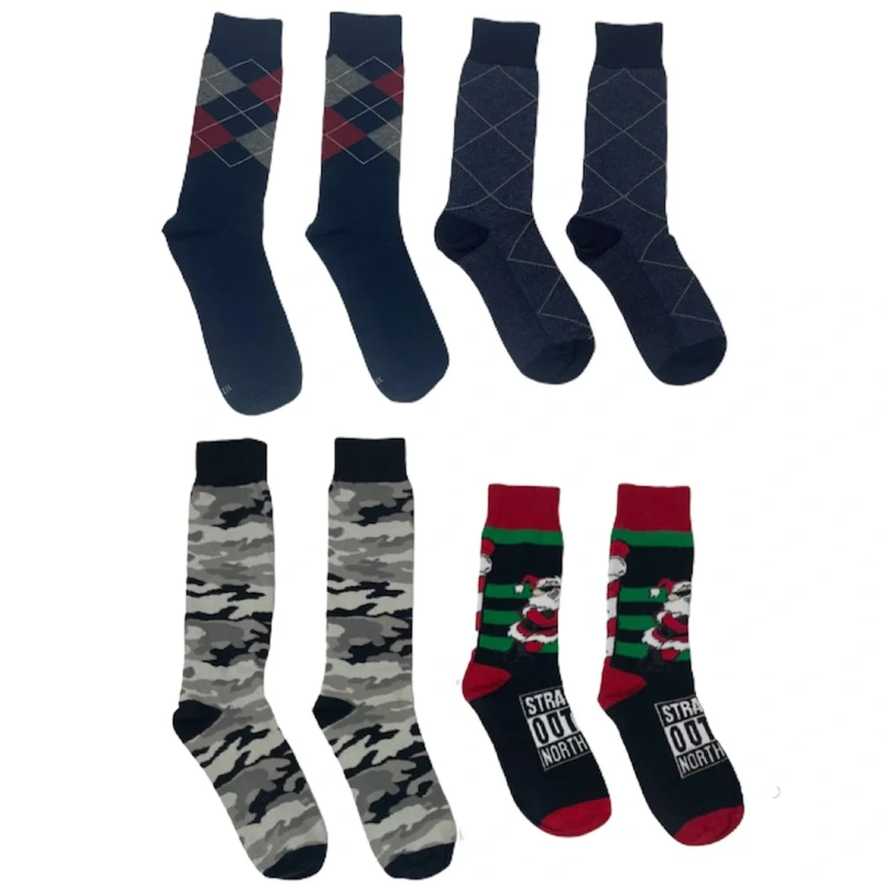 Men’s Socks Bundle Fun Colorful Vintage Pattern Design Graphics Print Black Gray